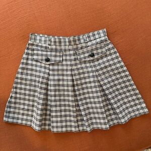 Vintage Plaid Mini Skirt - Neutral Check